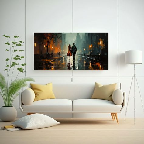 Cuadro De Personas Caminando Bajo La Lluvia 120x60cm-2