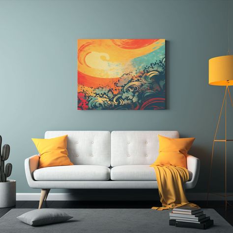Cuadro Moderno Con Motivo De Pincel En Lienzo 45x30cm-2