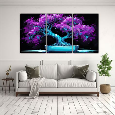 Pinturas De Decoración: Set 3 Telas En Bastidor 150x75 Cm-2