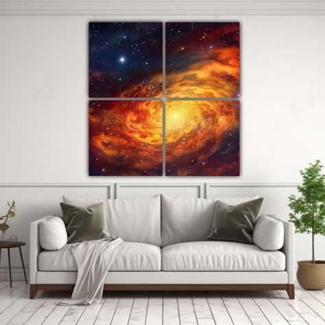 Cuatro Lienzos Movimiento Baño Pintura 180x180 Cm-2