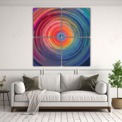 Cuadros Decorativos Con Círculos Concéntricos 160x160 Cm-2