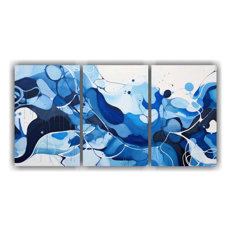 Pinturas Decorativas De Abstracción Urbana Set 3 60x30 Cm-0