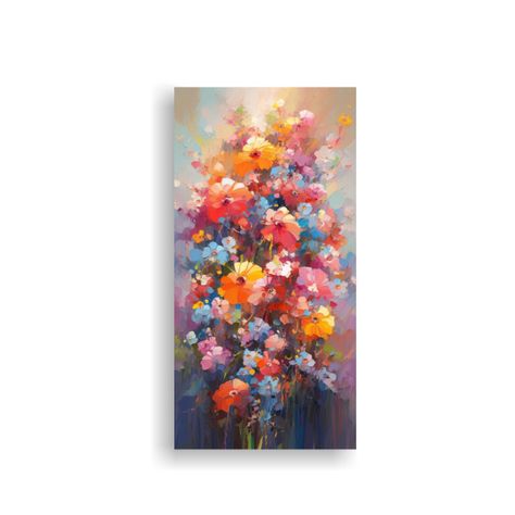 Arte Moderno: Cuadro En Relieve De Flores 30x60cm-0