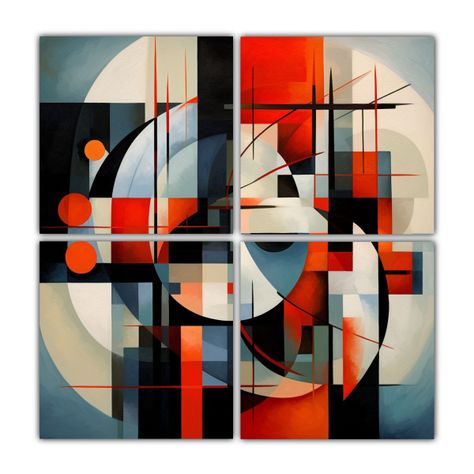 Cuadros Geométricos Abstractos Con Protagonismo 200x200 Cm-0