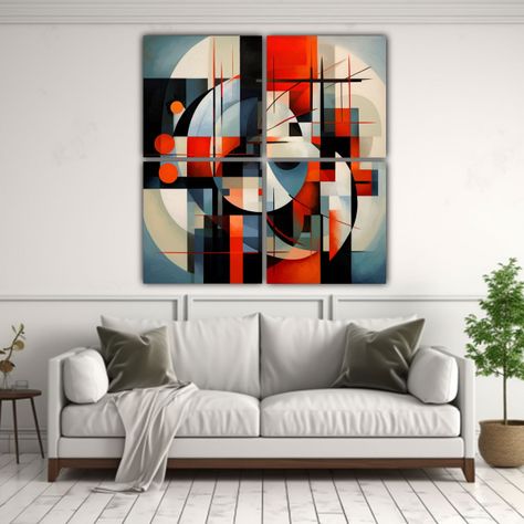 Cuadros Geométricos Abstractos Con Protagonismo 200x200 Cm-2