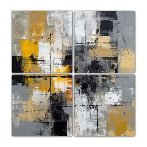 Pinturas Abstractas De Arte Moderno Con Formas 160x160 Cm-0