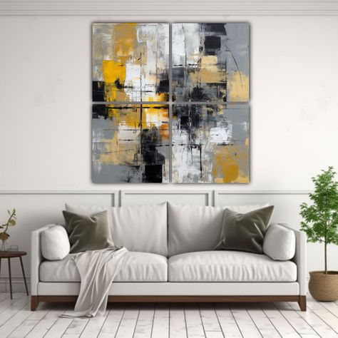 Pinturas Abstractas De Arte Moderno Con Formas 160x160 Cm-2