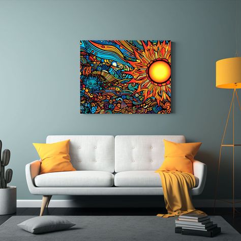Impresión Arte Abstracto Psicodélico Venta Decoración Int 60x40cm-2