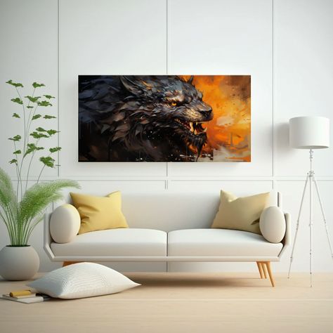 Pintura En Lienzo Tela De Arte Época Un Dragón 100x50cm-2