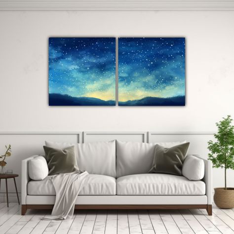 Pintura Set 2 Canvas Colores Refinado De La Noche 120x60 Cm-2