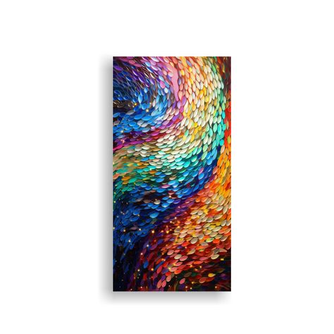 Cuadro Tonos Equilibrio Visual Estilo Puntillismo 30x60cm-0