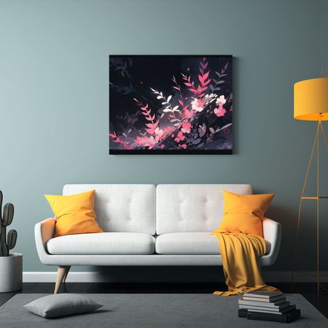 Pintura De Pared Horizontal Estilo Neonoir En Colores Negro  120x80cm-2