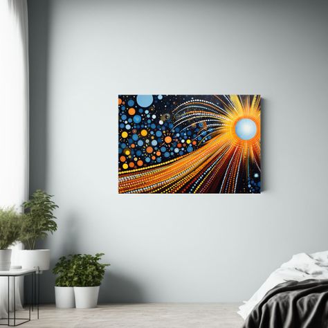 Cuadro Decorativo Solarium Aborigen Australiano Con Estrella 75x50cm-2