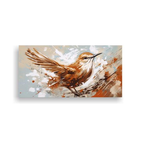 Pintura De Decoración De Arte Pop Neo Un Pájaro 100x50cm-0