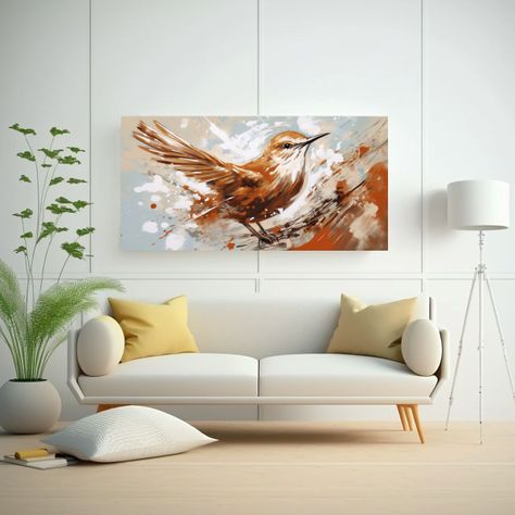 Pintura De Decoración De Arte Pop Neo Un Pájaro 100x50cm-2