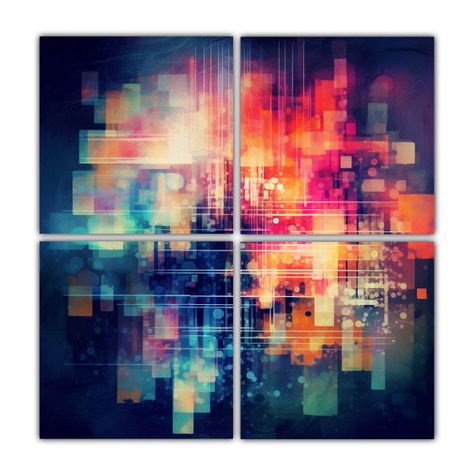Pinturas Decorativas Vintage En Escenario Glitch 200x200 Cm-0