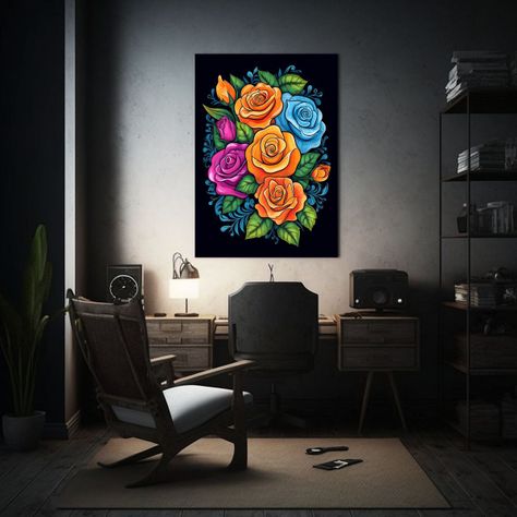 Página De Colorear Flores Negras En Lienzo 20x30 Cm-2