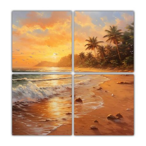 Cuadro Vanguardia Exuberantes Playa Con Suaves 40x40 Cm-0