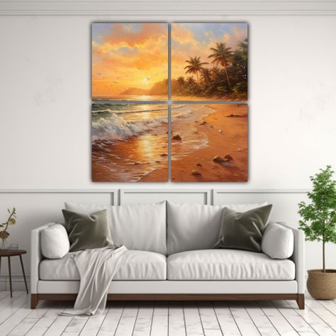 Cuadro Vanguardia Exuberantes Playa Con Suaves 40x40 Cm-2