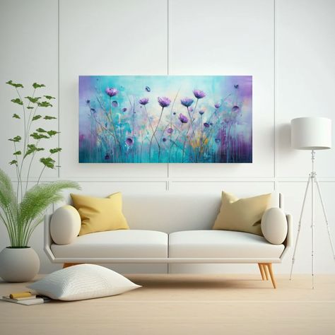 Cuadro Expresión Intenso Flores Diente León 140x70cm-2