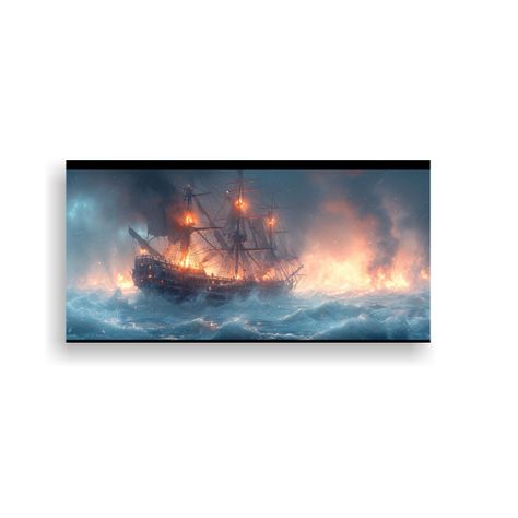 Pinturas Decorativas De Un Gran Barco Portugués 100x50cm-0