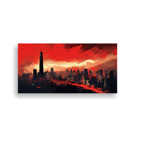 Pinturas Decorativas De Líneas Finas En Rojo Neon 80x40cm-0