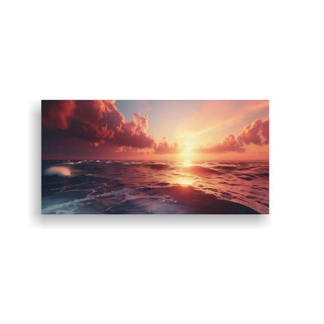 Cuadro Decorativo De Atardecer En El Mar: 80x40cm-0