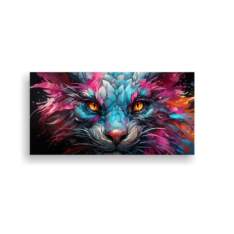 Pintura De Pared Venta Dragón En Turquesa Y Rosa 40x20 Cm-0