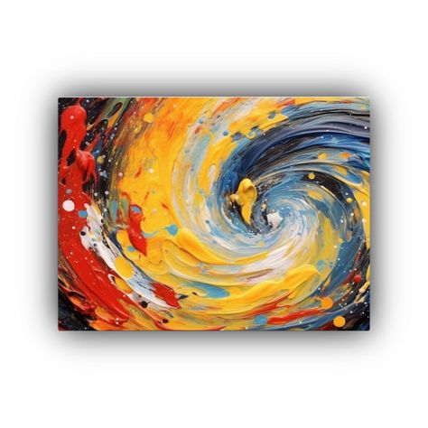 Pintura Decorativa Estilo Jackson Pollock: 30x20cm-0