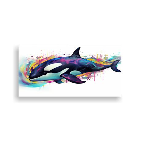 Cuadro Orca En Tonos Apagados Y ónix Estilo Neo P 100x50cm-0