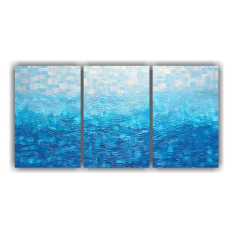 Set De 3 Cuadros Inspirador Estilo Puntillismo 120x60 Cm-0