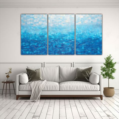 Set De 3 Cuadros Inspirador Estilo Puntillismo 120x60 Cm-2