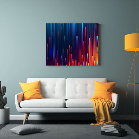 Pinturas Decorativas De Píxeles Detallados, Representación 90x60cm-2