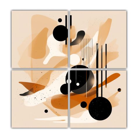 Cuatro Lienzos De Tela: Diseño Gráfico 200x200 Cm-0