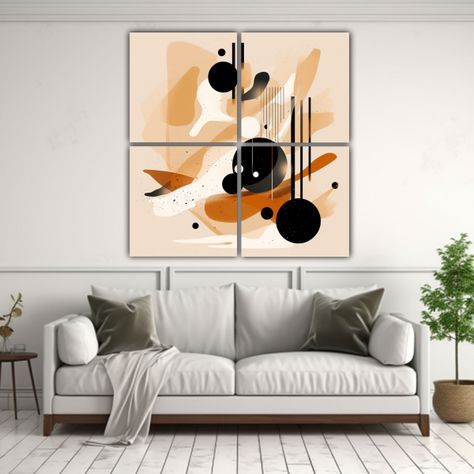 Cuatro Lienzos De Tela: Diseño Gráfico 200x200 Cm-2