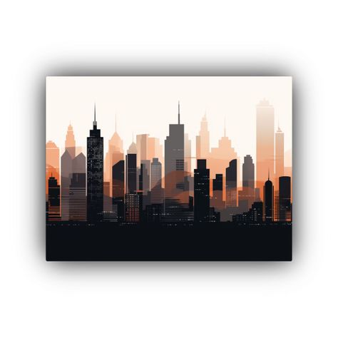 Cuadro Moderno Minimalista De Ciudad En Lienzo De Tela 60x40cm-0