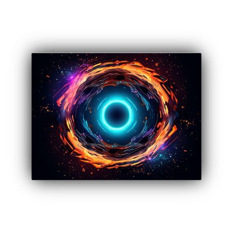 Pintura Abstracta Colorida Para Sala Con Iris O Portal Mági 120x80cm-0