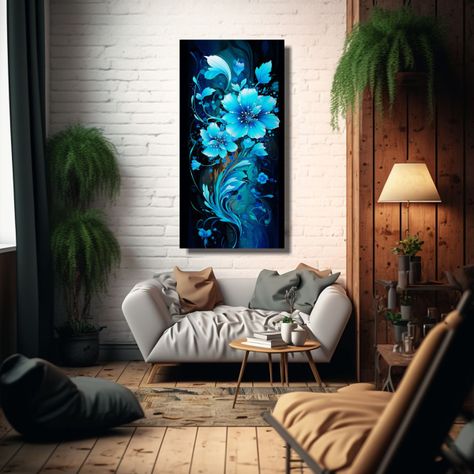 Lienzo Vertical Baño Atmosfera Neonoir Al Estilo 70x140cm-2