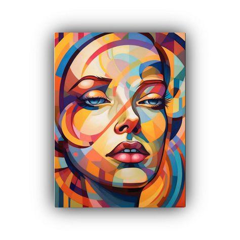 Pintura Abstracta Colores Superpuestos En Bastidor 60x90cm-0