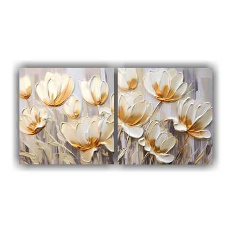 Pintura Vintage Para Dormitorio: TULIPANES 40x20 Cm-0