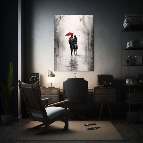 Pintura Lienzo Finas Líneas Amorosos Enamorados 30x40cm-2