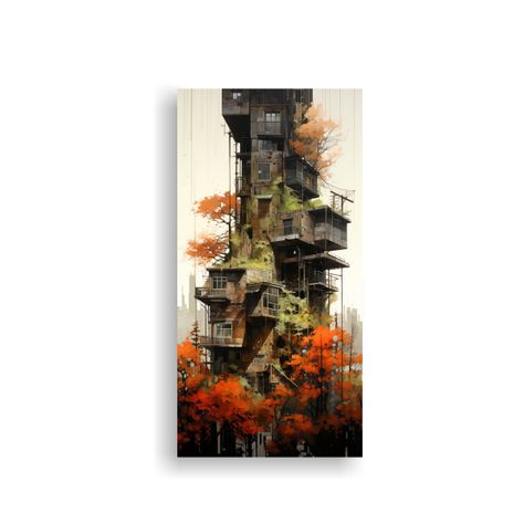 Pintura Arte Fotografía En Dormitorio: Paisaje 20x40cm-0