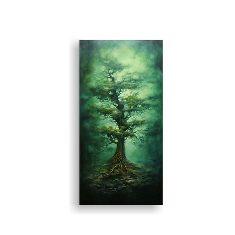 Pintura Abstracta De árbol En Perspectiva, 60x120 Cm-0