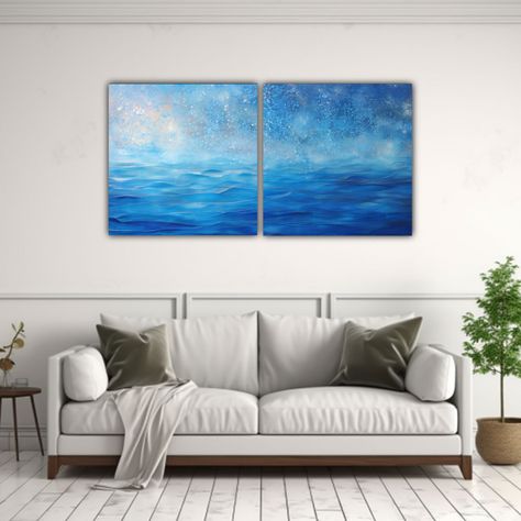 Pintura Luminosa Estilo Puntillismo Dos Cuadros 120x60 Cm-2