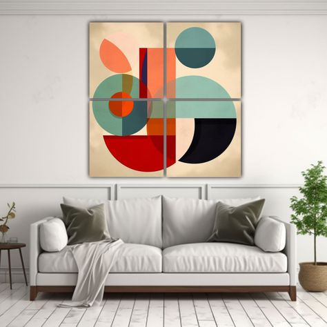 Cuatro Artes De Pared Abstracción Dimensiones 1 100x100 Cm-2