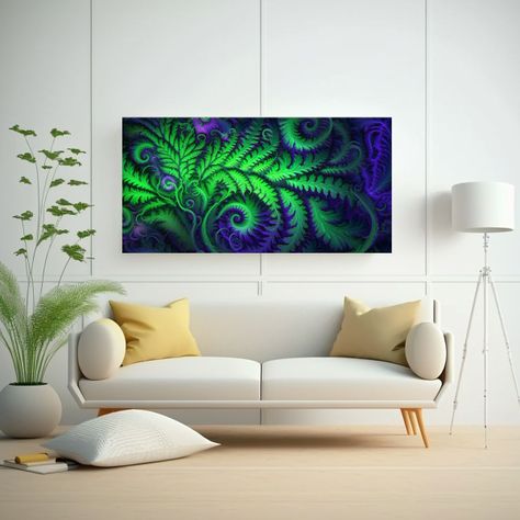 Cuadros Tela Bastidor Alien Fern Y Psicodélicos 160x80cm-2