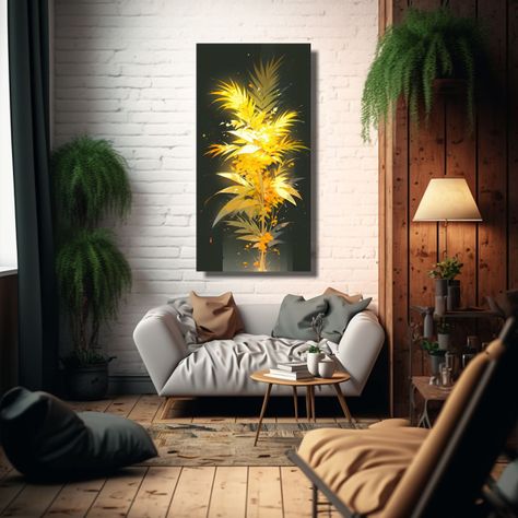 Cuadro De Decoración Con Una Palmera En Colores 80x160cm-2