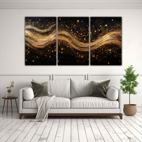 Pintura Abstracta En Estilo Puntillismo Luminoso 90x45 Cm-2