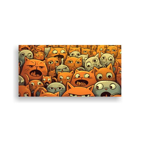 Cuadros De Gatos Feos Divertidos Para Decoración 100x50 Cm-0