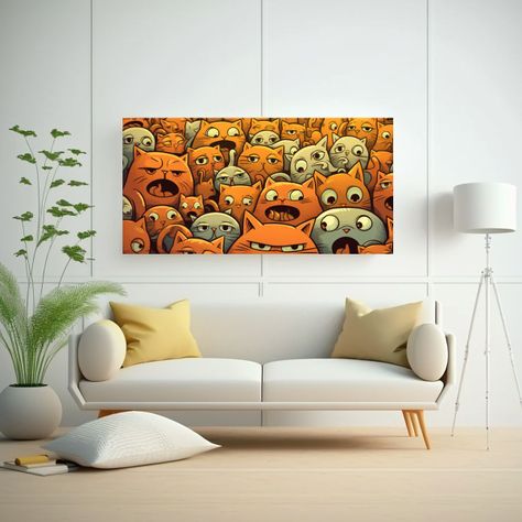 Cuadros De Gatos Feos Divertidos Para Decoración 100x50 Cm-2